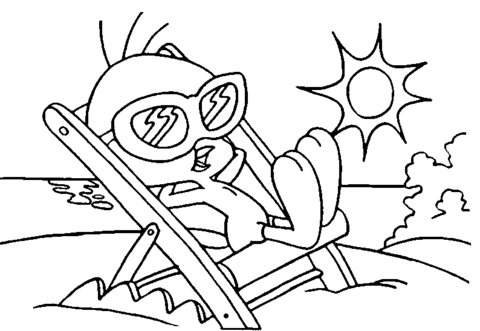 Dibujo de piolãn en la playa para colorear dibujos para colorear imprimir gratis