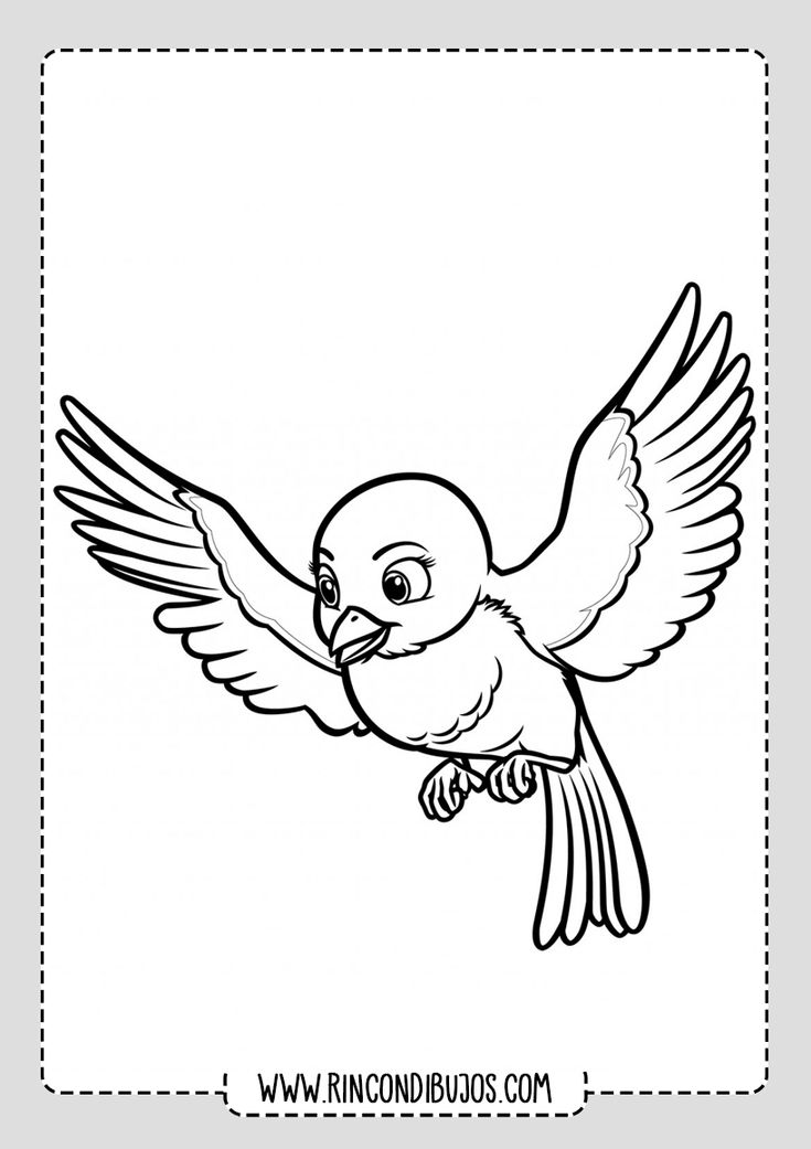 Dibujo pajaro volando colorear