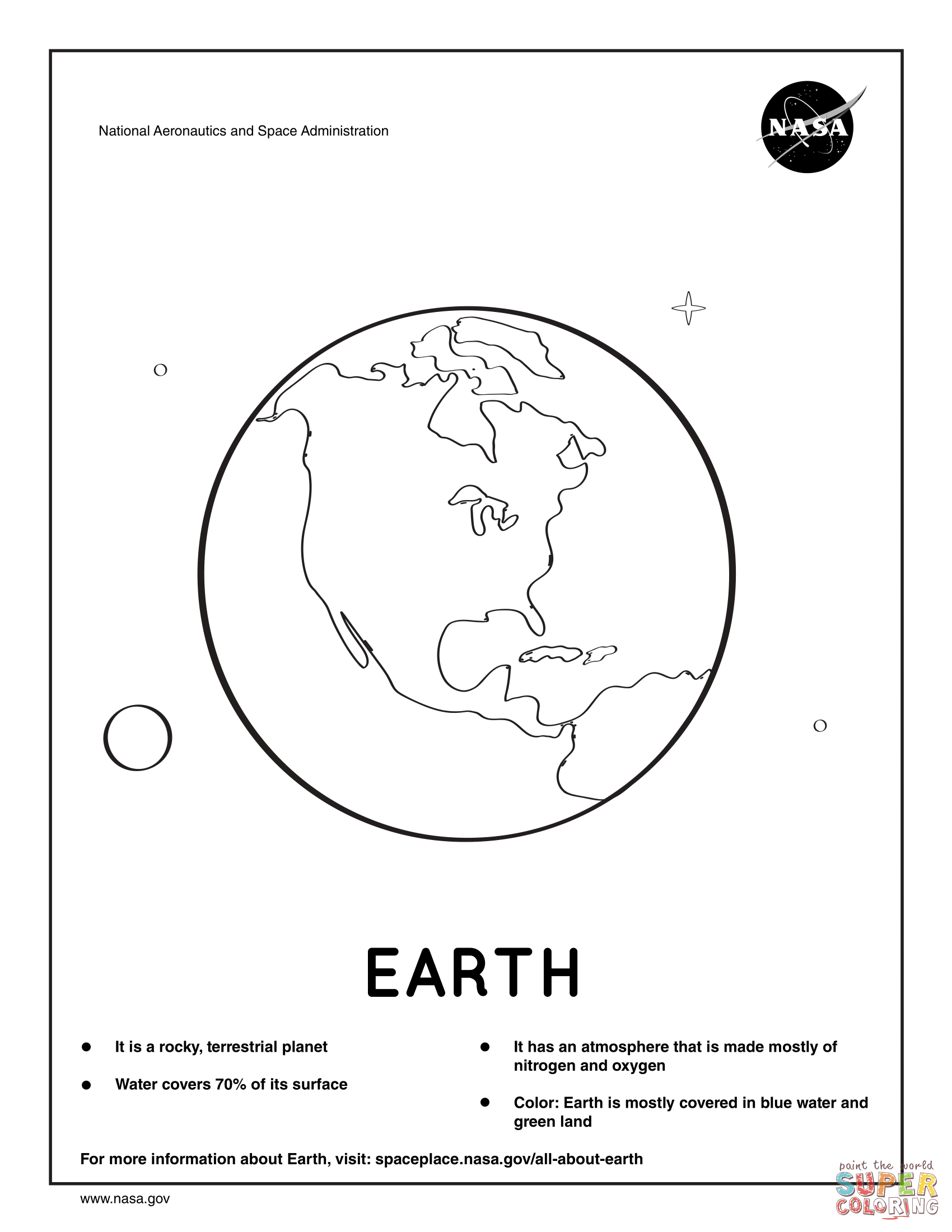 Dibujo de planeta del sistema solar tierra para colorear dibujos para colorear imprimir gratis