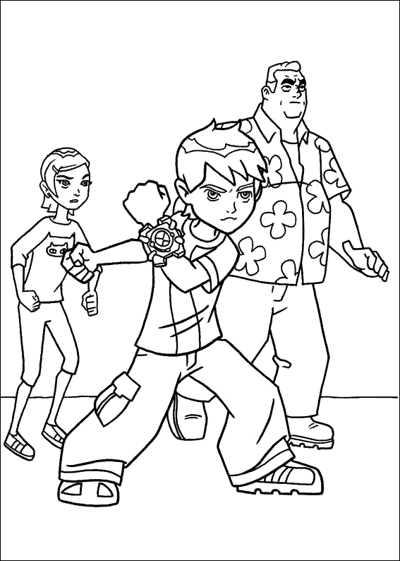 Ben y su prima gwen con su abuelo max dibujos para colorear on line