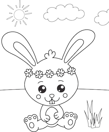 Premium vector spring coloring pages cute hand drawing