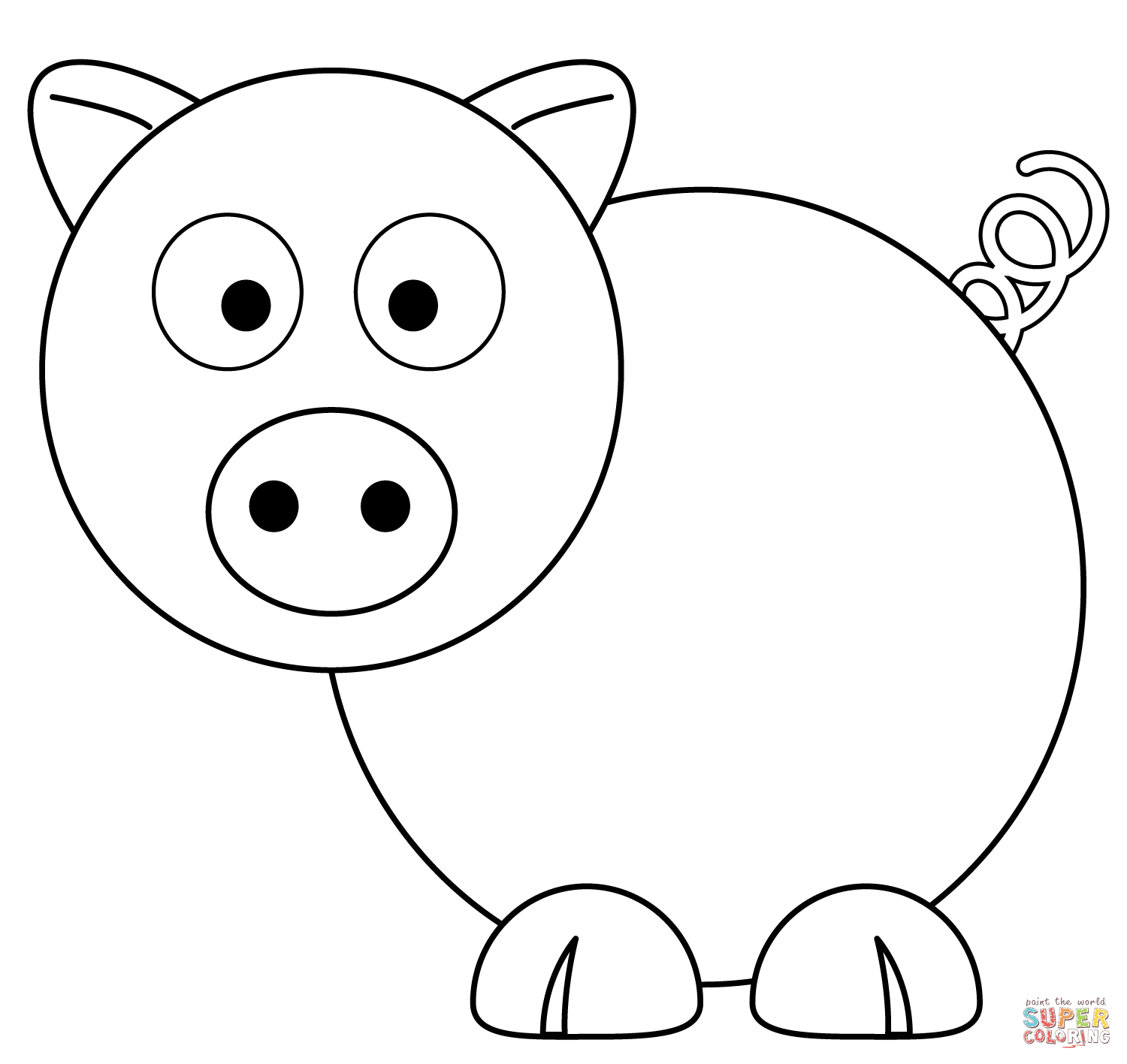Cartoon pig coloring page free printable coloring pages
