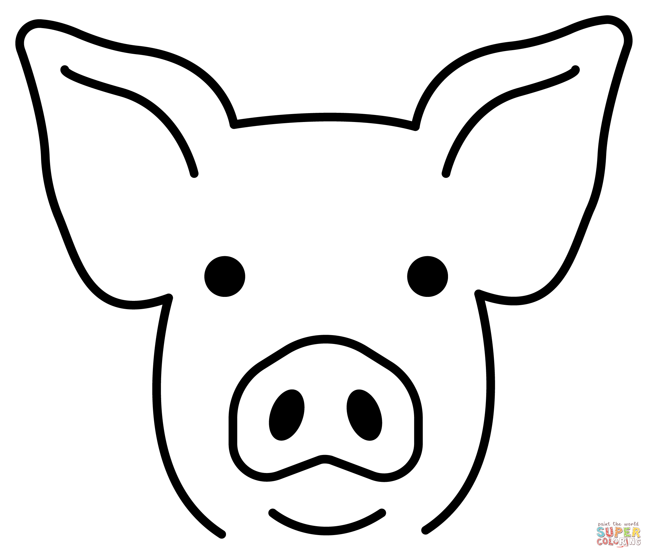 Dibujo de emoji de cara de cerdo para colorear dibujos para colorear imprimir gratis