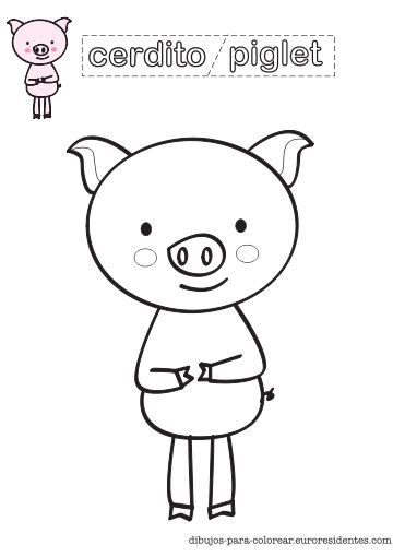 Dibujo de cerdito para colorear
