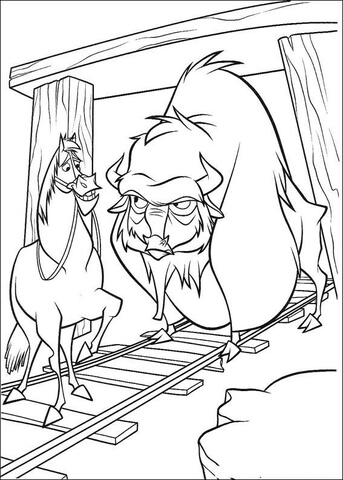 Dibujo de caballo y bãºfalo para colorear dibujos para colorear imprimir gratis