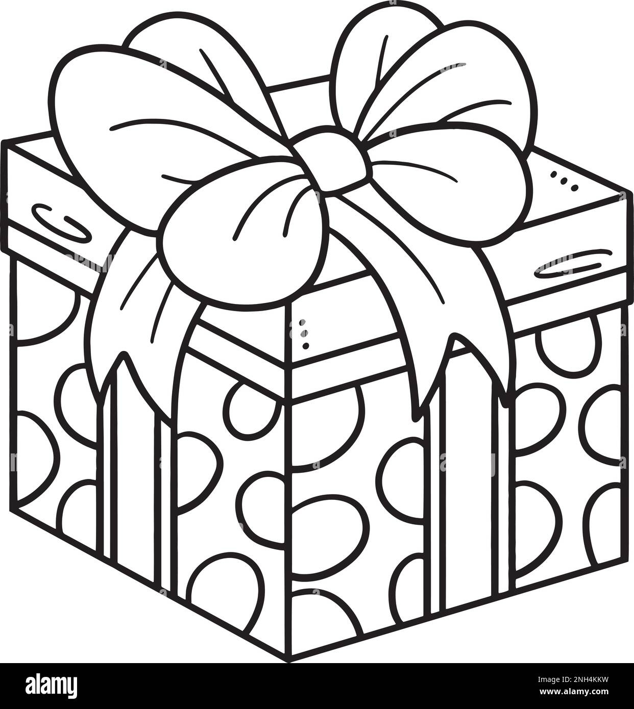 Birthday gift isolated coloring page for kids stock vector image art