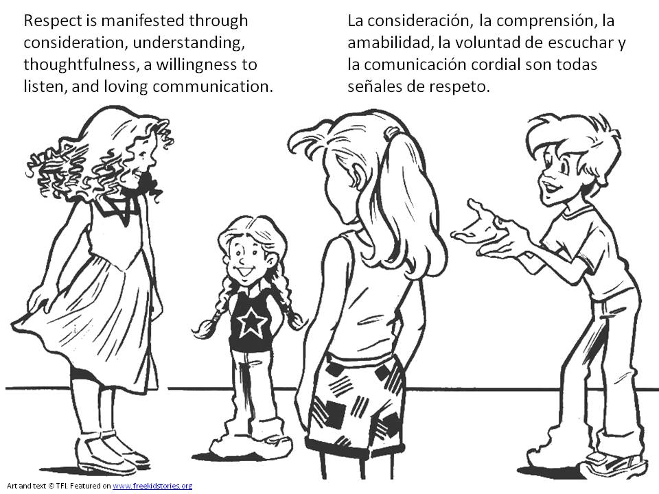Respeto paginas para pintar â respect coloring pages â free kids stories