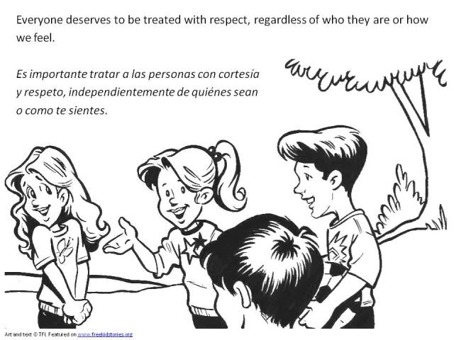 Respeto paginas para pintar â respect coloring pages â free kids stories
