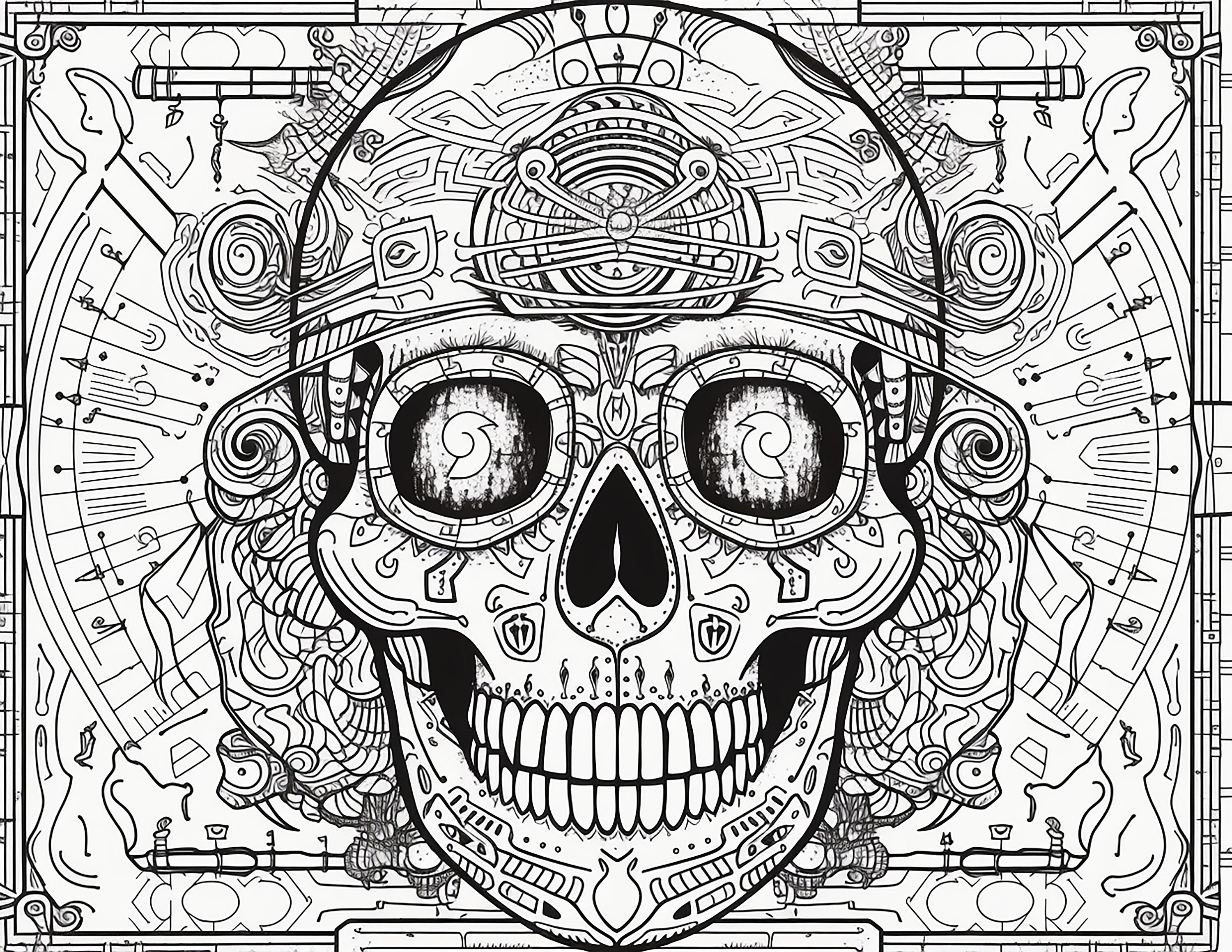 Buy skull coloring book pages intricate digital online in india
