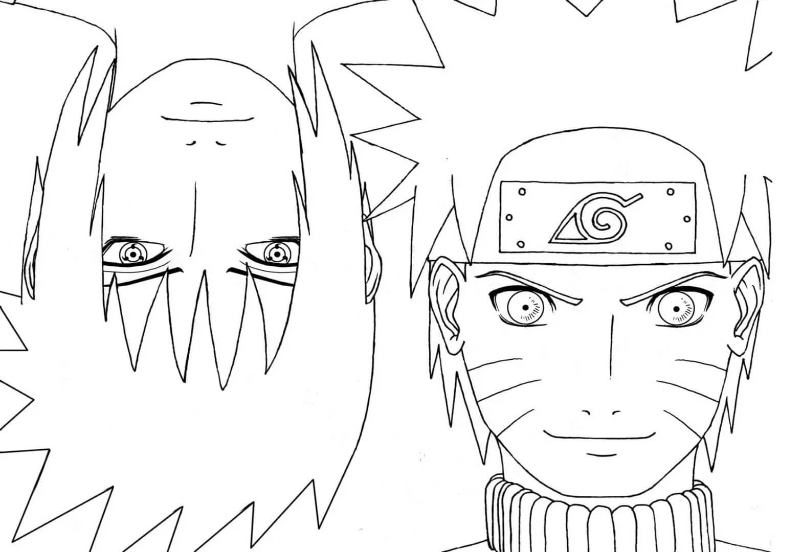 Chief sasuke and naruto coloring page