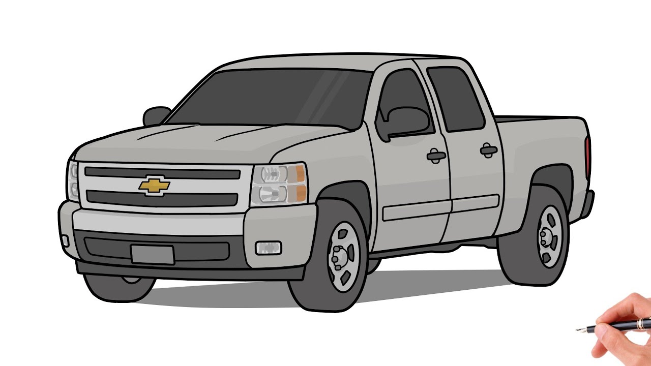 How to draw a chevrolet silverado drawing chevy pickup car