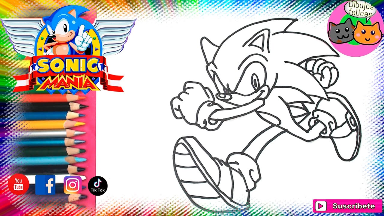 Dibuja y colorea a sonic âïðð dibujos felicesð
