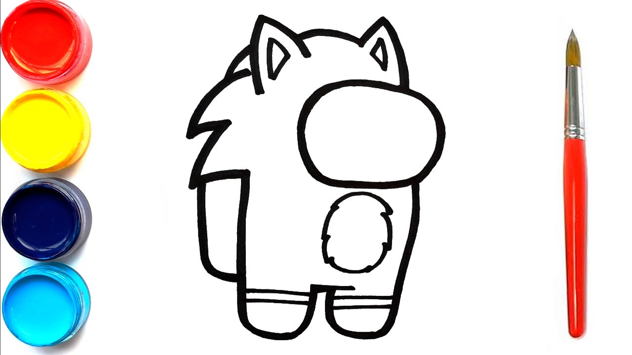 O dibujar y colorear among us de sonic
