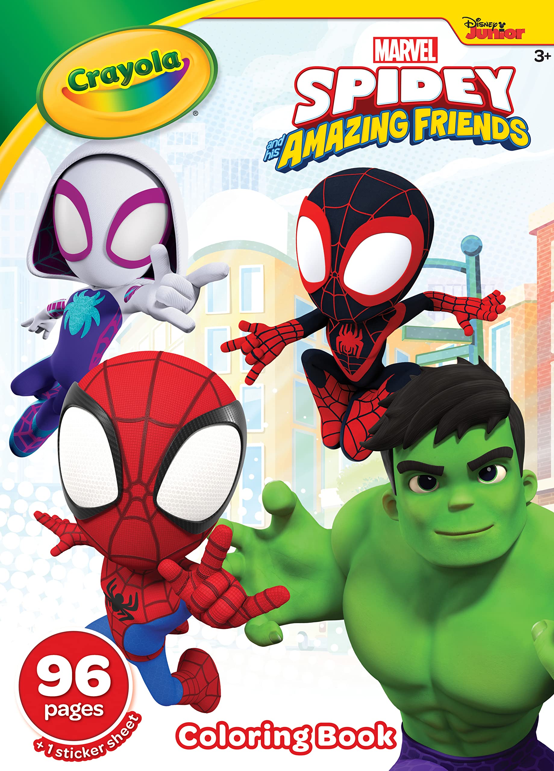Crayola libro para colorear spiderman spidey his amazing friends pegatinas incluidas regalo para niãos y niãas pãginas juguet y juegos