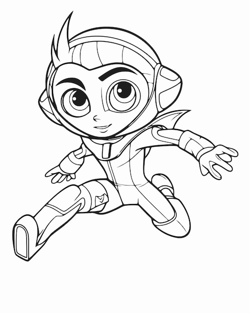 Premium vector coloring pages for kids that are super hero