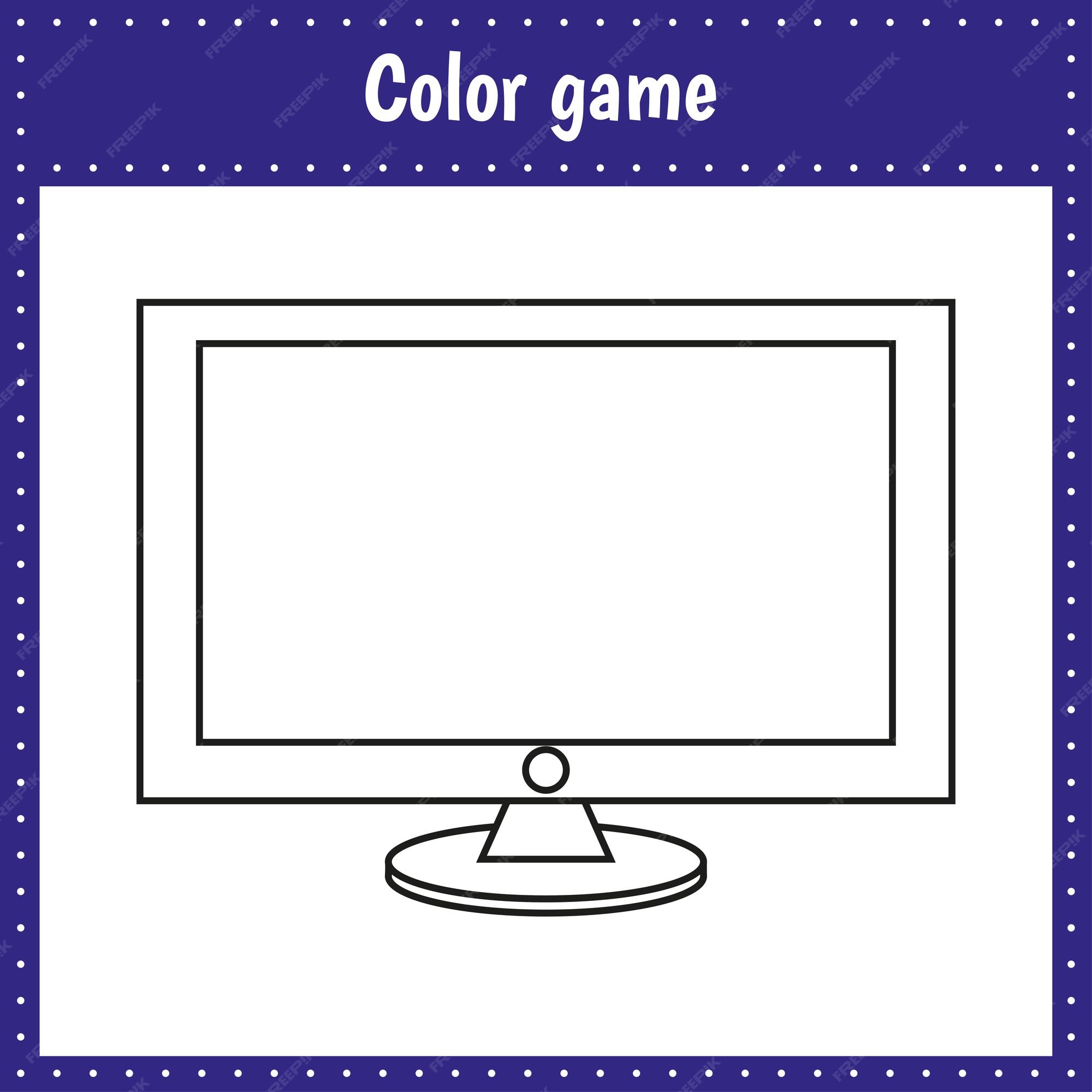 Premium vector coloring page of a tvfor kids education and activity color game for children