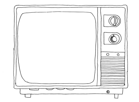 Dibujo de televisor antiguo para colorear dibujos para colorear imprimir gratis