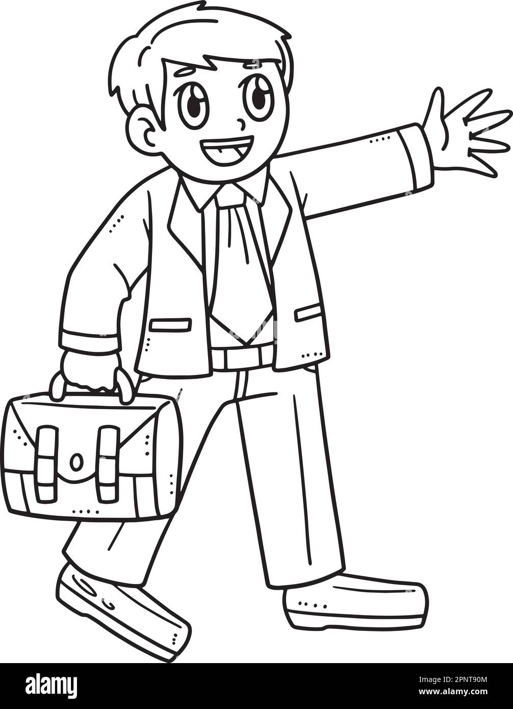 Trabajador de oficina aislado para colorear pãgina para niãos imagen vector de stock