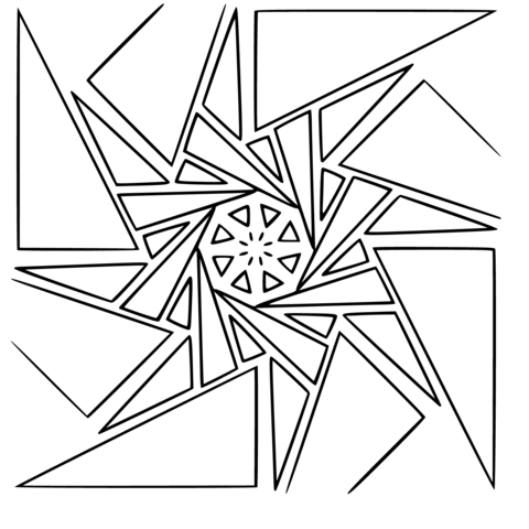 Dibujo de mandala geomãtrico triãngulos para colorear dibujos para colorear imprimir gratis
