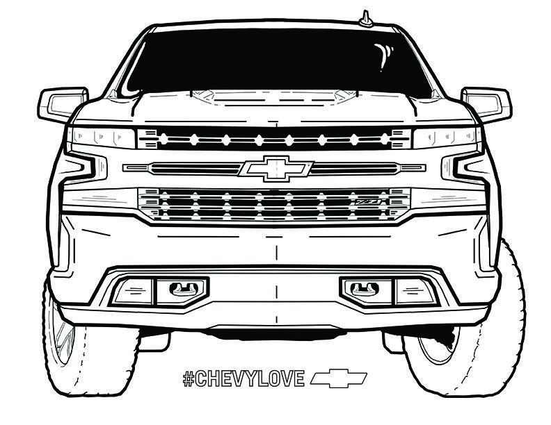 Chevy silverado camioneta dibujo camiones chevrolet autos para dibujar