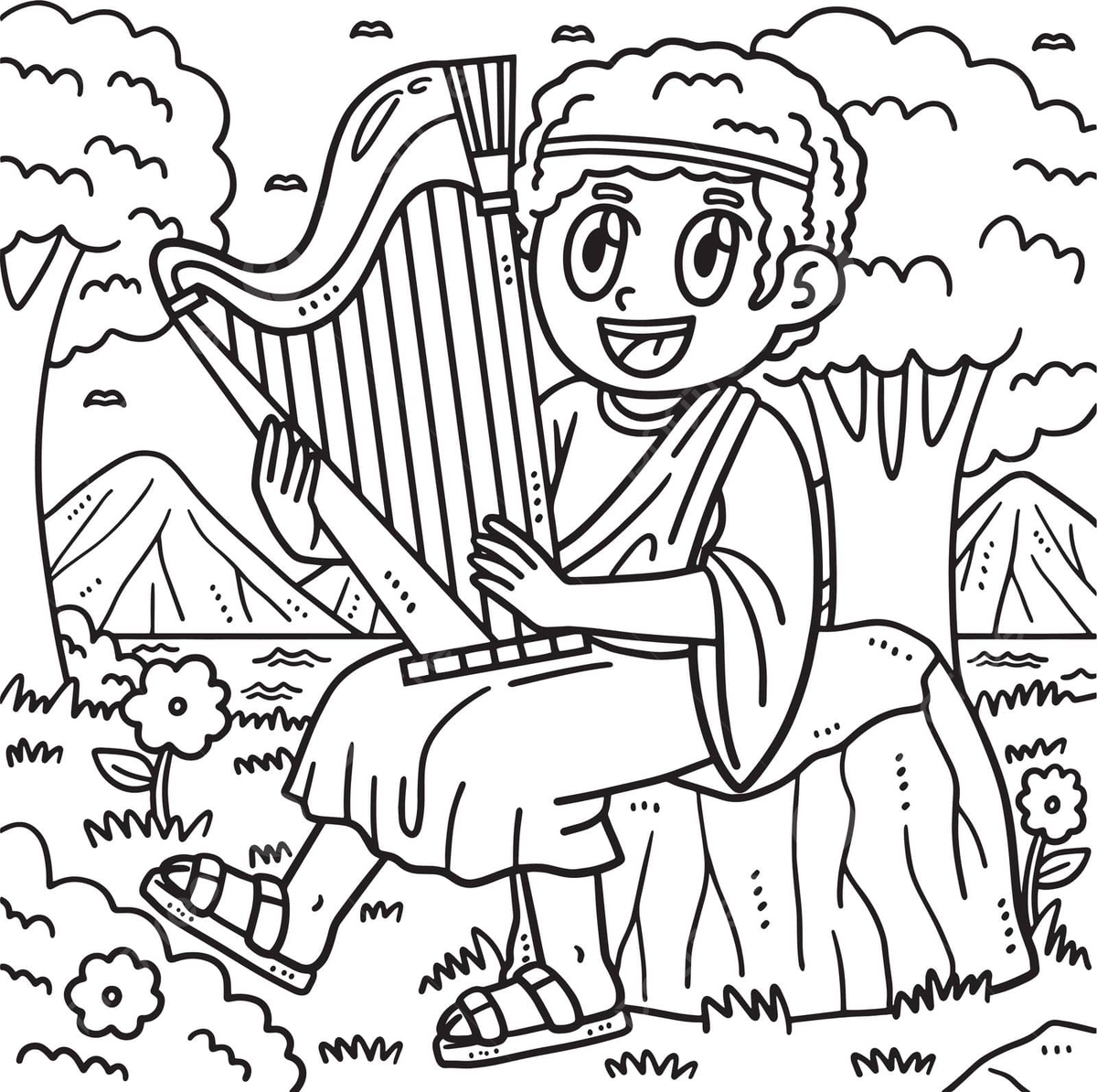 Dibujo de cristiano david tocando el arpa para colorear santo jus diseão vector png dibujos dibujo de jus dibujo de anillo dibujo cristiano png y vector para dcargar gratis