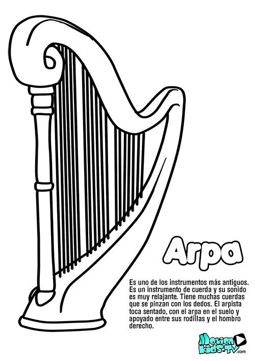 Pintas instrumentos musica arpa recursos educativos musica imagen de instrumentos musical arpa actividad musical precolar