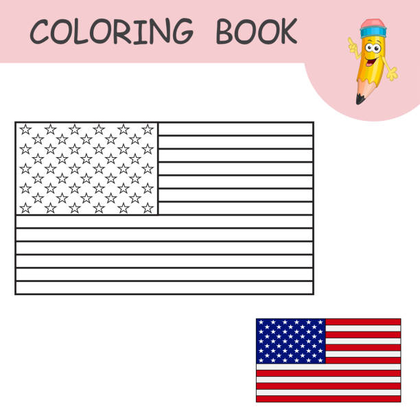 American flag coloring stock illustrations royalty