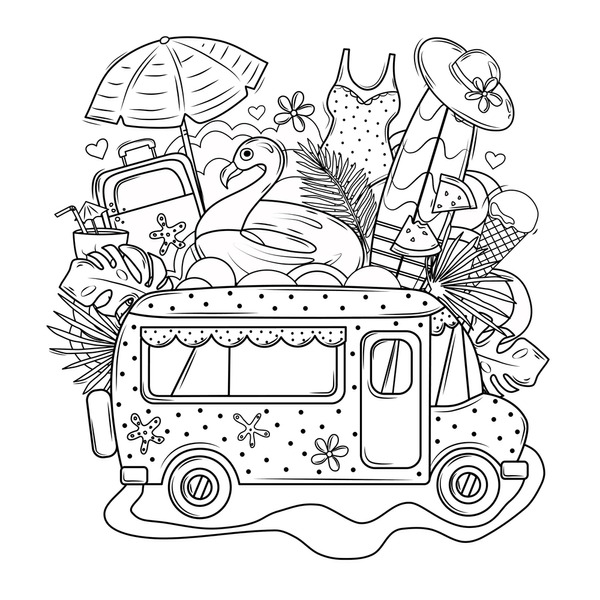 Imãgenes fotos de stock objetos en d y vectores sobre coloring page summer