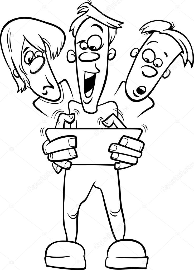 Niãos jugando juego para colorear pãgina vector de stock por izakowski