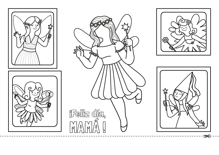Mamã reina de las hadas dibujo para colorear e imprimir