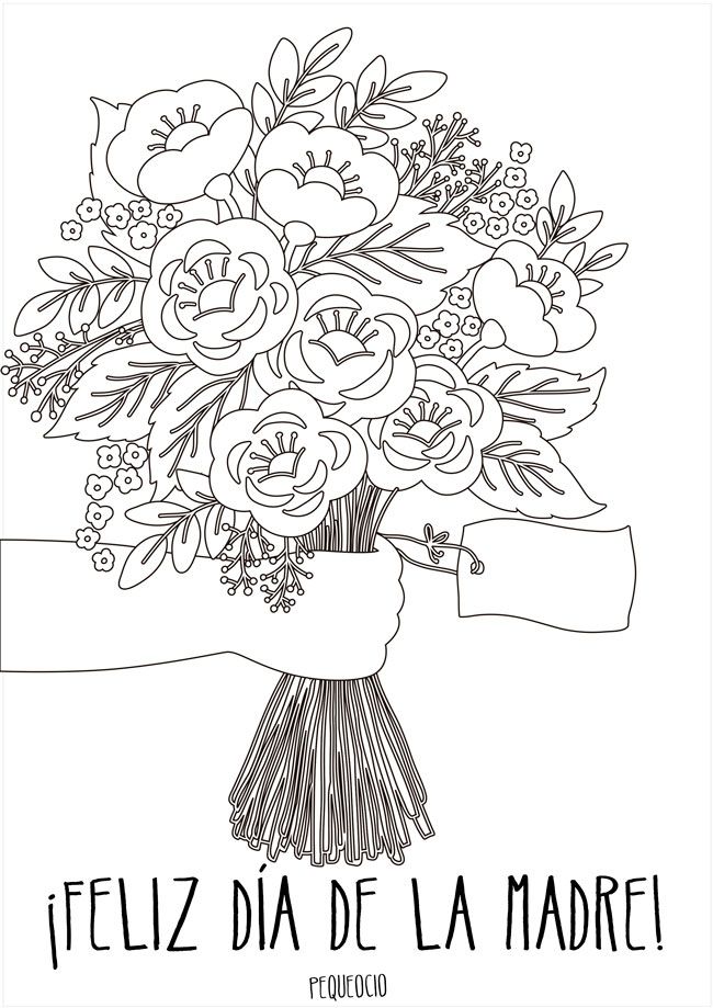 Dibujos del dãa de la madre para colorear y felicitar a mamã