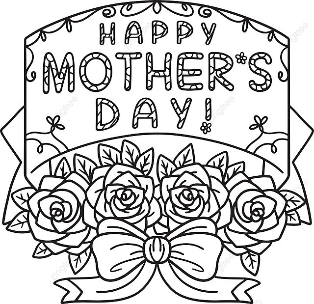 Dibujo de pãgina exclusiva para colorear del dãa la madre que los niãos celebren con alegrãa vector png dibujos dibujo de rata dibujo de polilla dibujo de anillo png y vector para