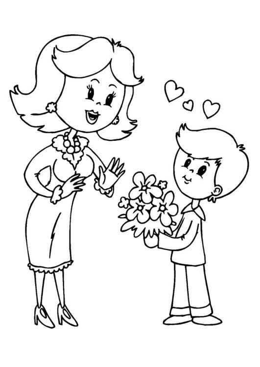 Dibujo para colorear dãa de la madre ilustraciãn