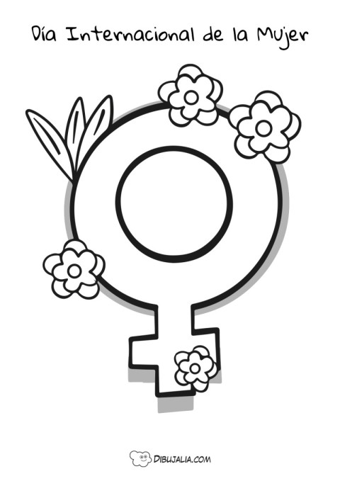 Simbolo dãa de la mujer con flores