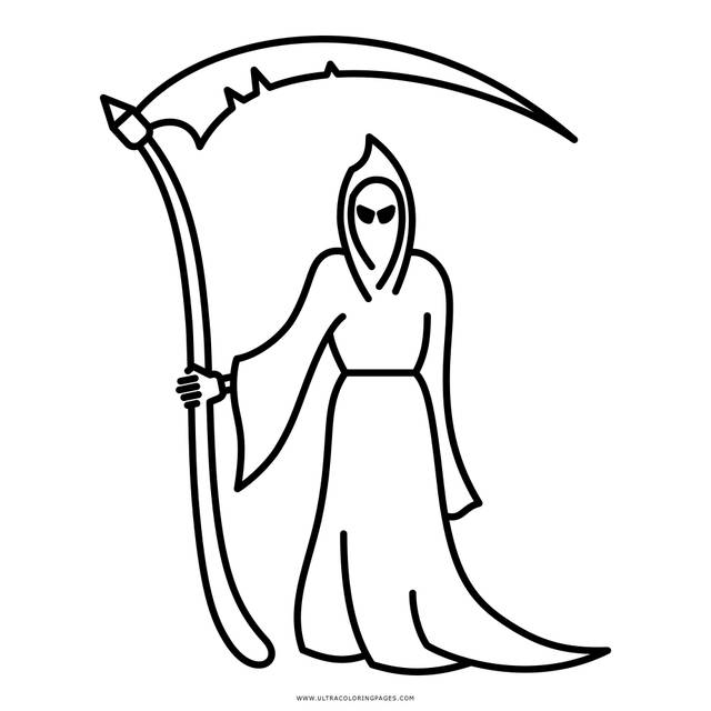 Hoz de la muerte dibujos para colorear antes de que empiece halloween