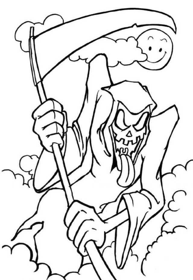 Hoz de la muerte dibujos para colorear antes de que empiece halloween