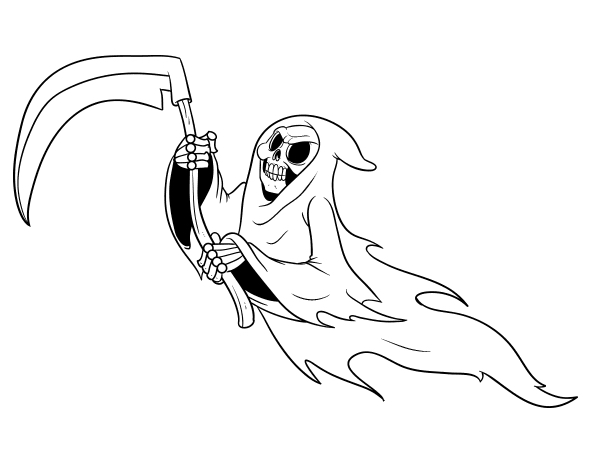 Hoz de la muerte dibujos para colorear antes de que empiece halloween