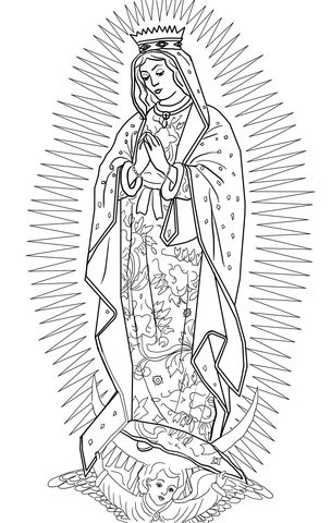 Our lady of guadalupe coloring page free printable coloring pages coloring pages jesus drawings catholic coloring