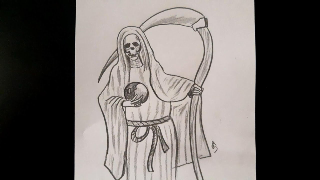 Cão dibujar a la santa uerte