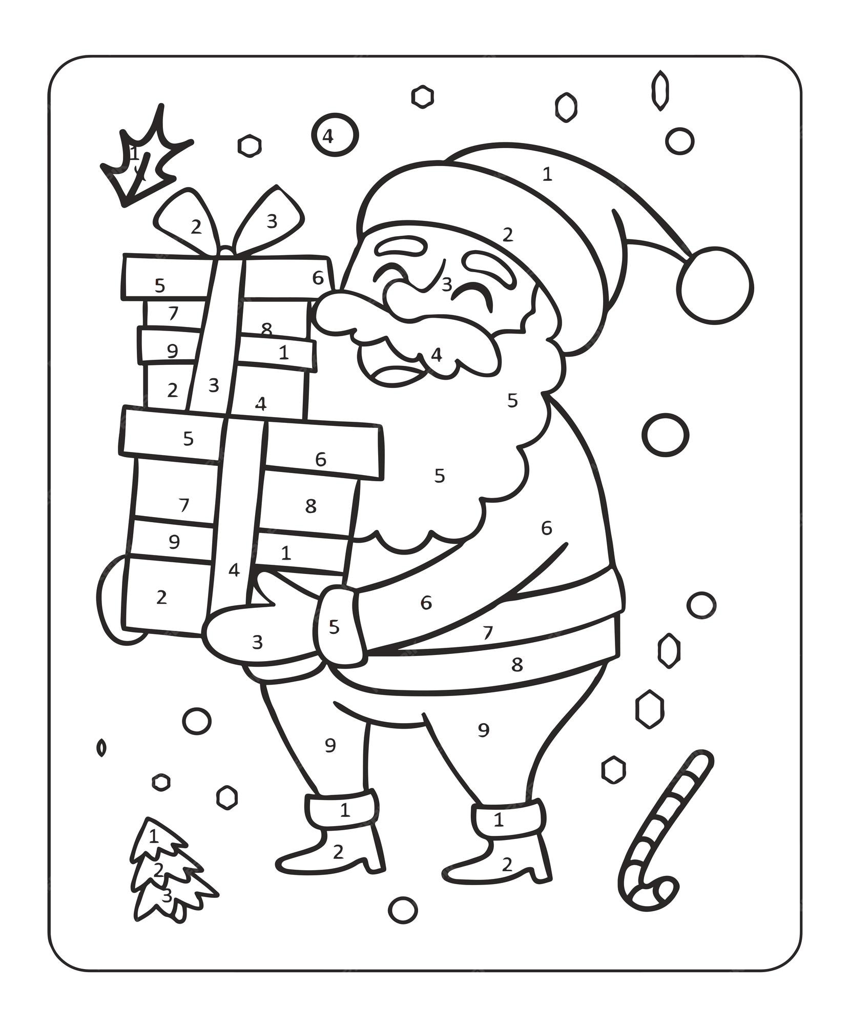 Premium vector christmas coloring pages for toddles