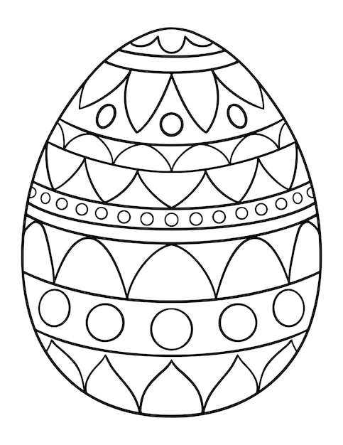 Premium vector patterned easter egg coloring page