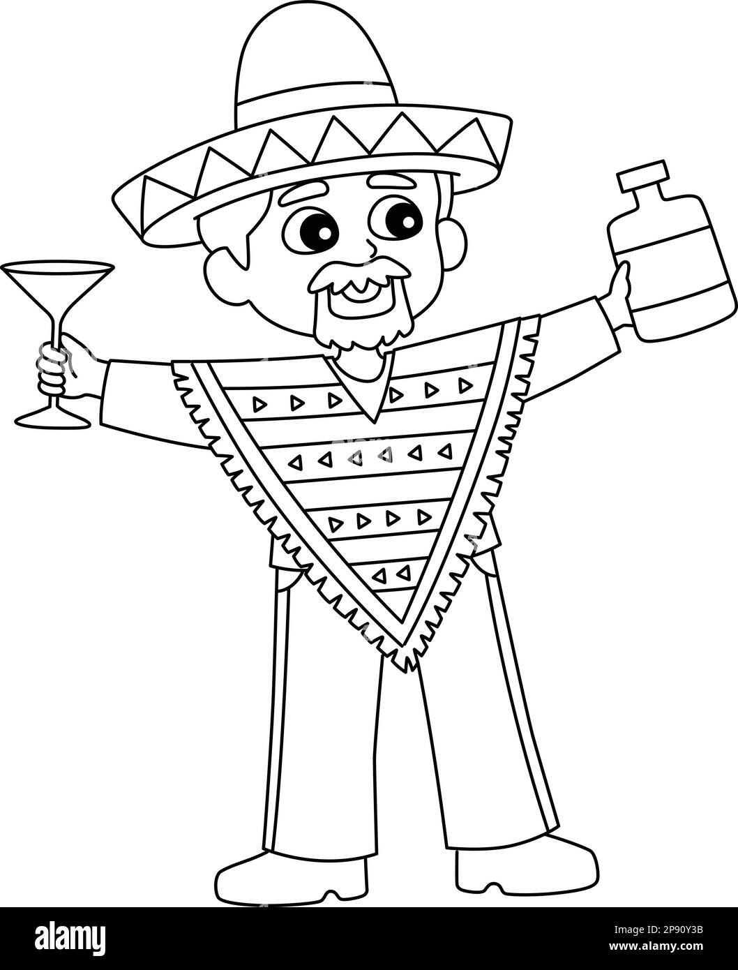 Cultura mexicana para colorear imãgen de stock en blanco y negro