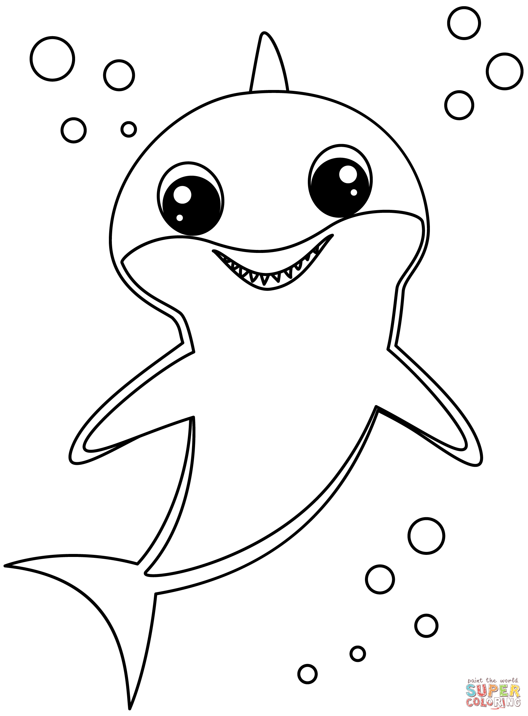 Dibujo de tiburãn bebã para colorear dibujos para colorear imprimir gratis