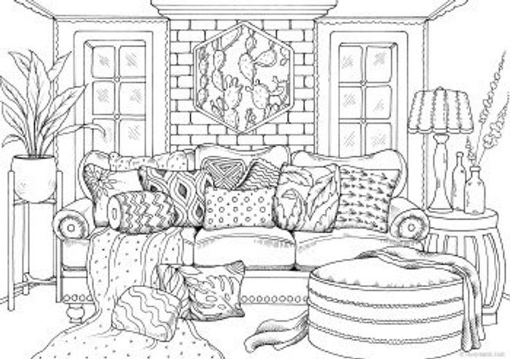 Sofa printable adult coloring page from favoreads coloring