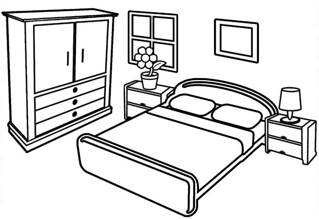 Beautiful and modern bedroom coloring pages coloring pages modern bedroom simple bedroom