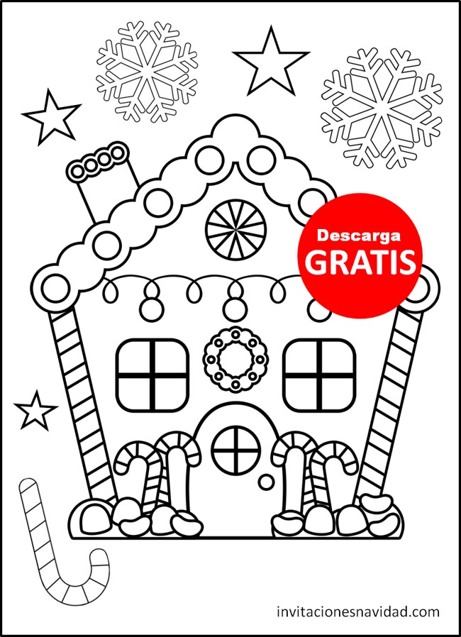 Dibujos de navidad para colorear invitaciones navidad
