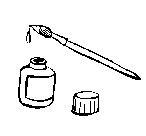 Dibujo de pincel y tinta para colorear
