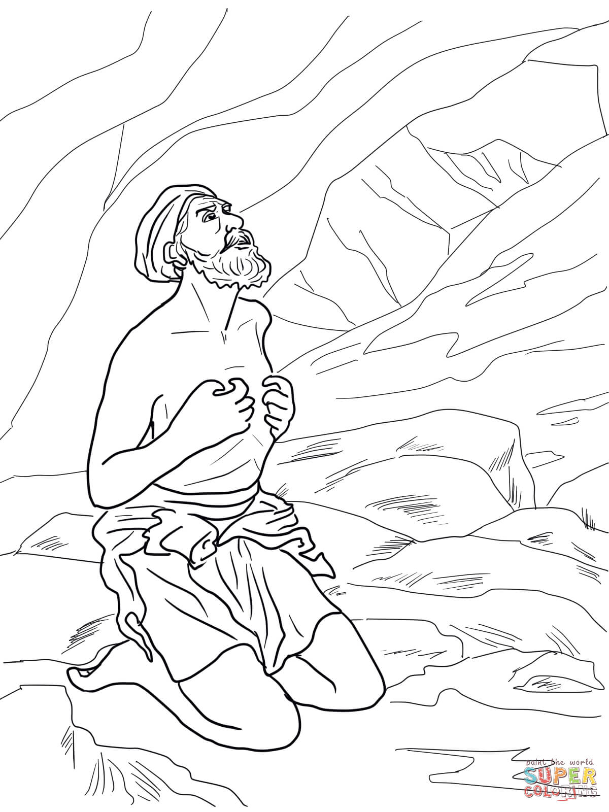 Dibujo de elãas oye el susurro de dios para colorear dibujos para colorear imprimir gratis