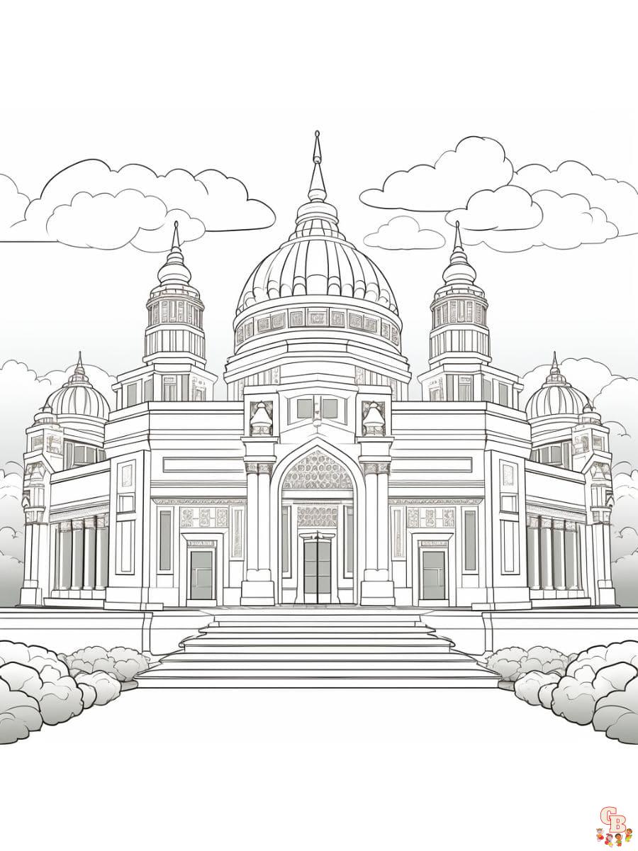 Pãginas para colorear del templo imprimibles gratis para niãos y adultos