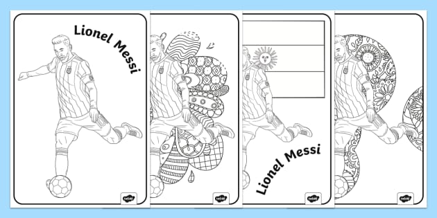 Hojas de colorar lionel messi hecho por educadores
